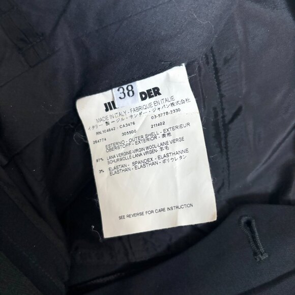 Jil Sander Pants Black Trousers Sz 38 Tailor Made 30" Inseam Wool Italy Designer - Picture 7 of 8
